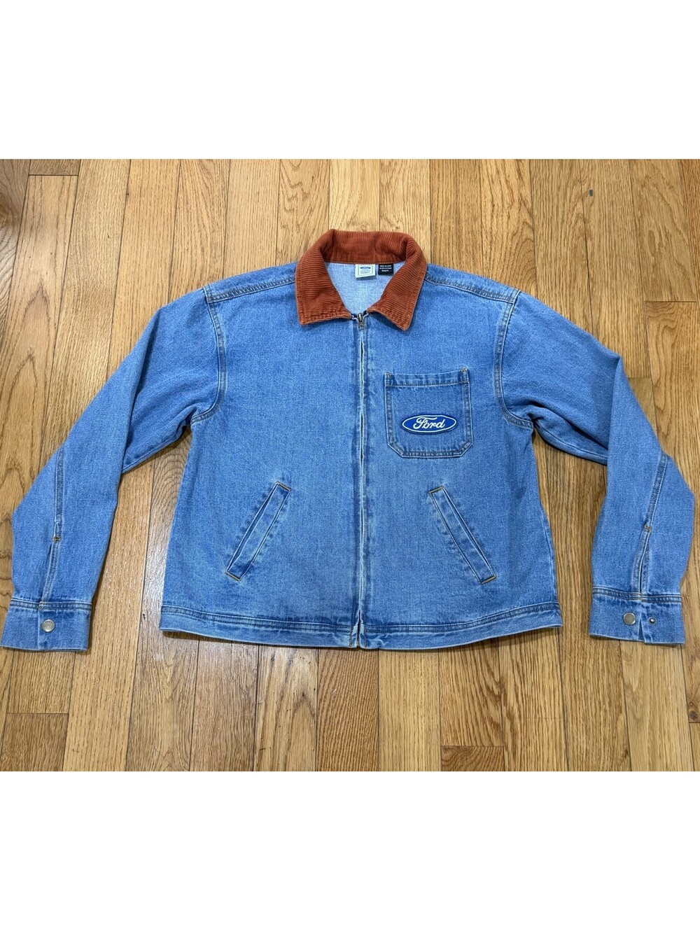 Size S Men’s MenStyle Ford Official Licensed Denim Jacket Corduroy Collar Logo